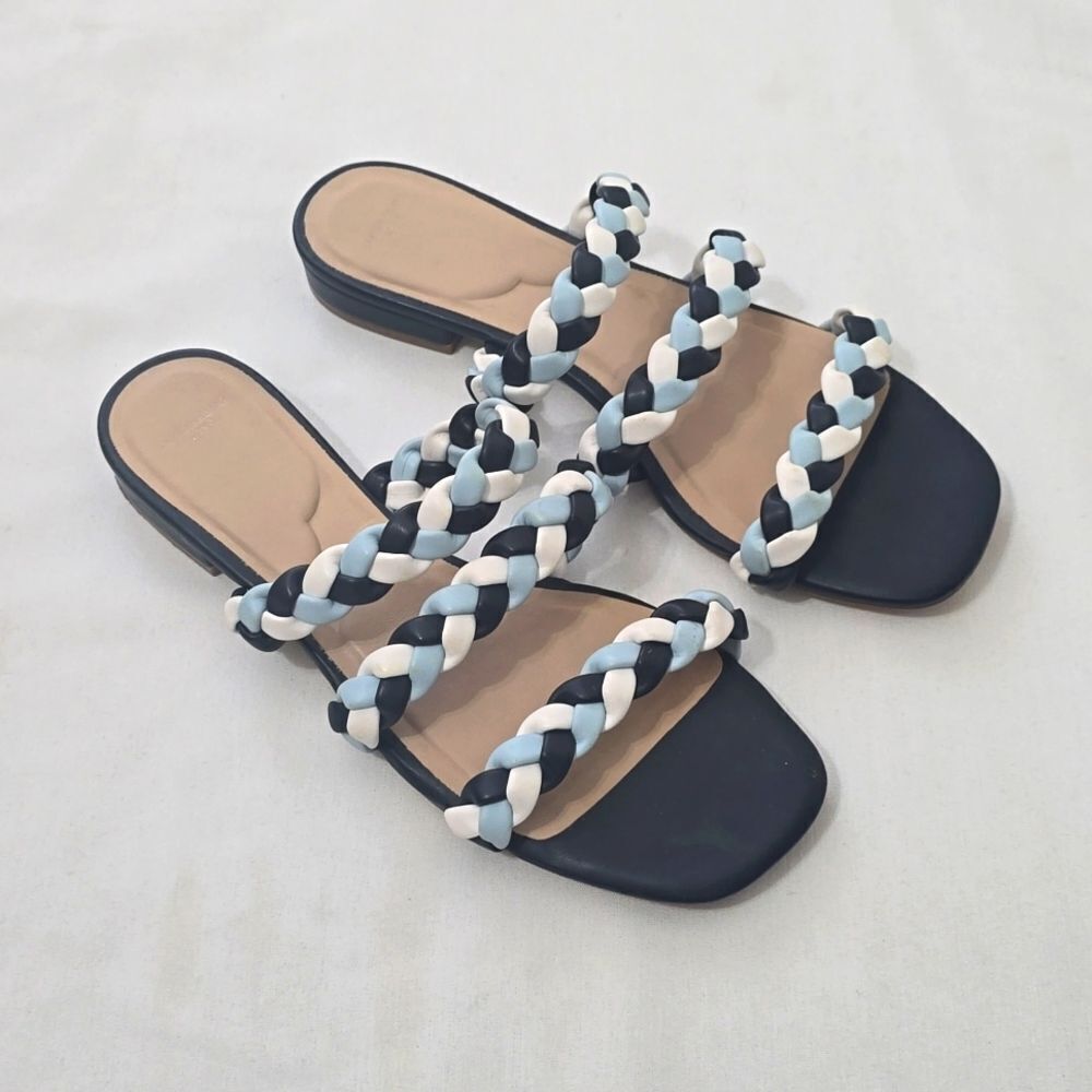 DraperJames RSVP cream colored braided slip‎ on sandals size 8.5